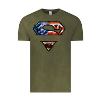 Vintage Olive super american flag logo Vintage Tee - LillyAllenDesigns