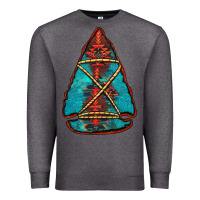 Charcoal Heather turquoise glitter aztec arrowhead Premium Sweatshirt - Jasminsmagicworld