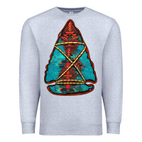 Heather Grey turquoise glitter aztec arrowhead Premium Sweatshirt - Jasminsmagicworld