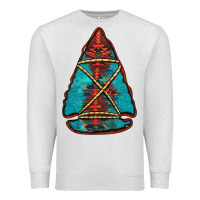 Oatmeal Heather turquoise glitter aztec arrowhead Premium Sweatshirt - Jasminsmagicworld