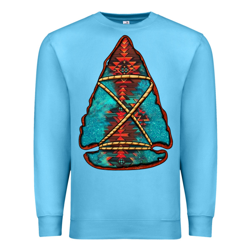 Turquoise Glitter Aztec Arrowhead Premium Sweatshirt by Jasminsmagicworld | Teevron