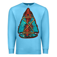 Ocean Blue turquoise glitter aztec arrowhead Premium Sweatshirt - Jasminsmagicworld