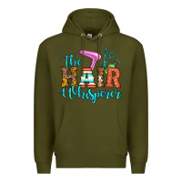 Army Green the hair whisperer Premium Hoodie - Artiststas
