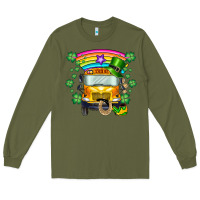 Army Green st. patricks day school bus Long Sleeve Tee - SublimationCraftShop