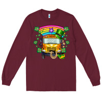 Burgundy st. patricks day school bus Long Sleeve Tee - SublimationCraftShop