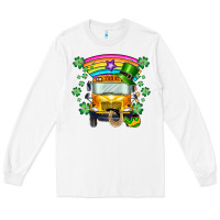 White st. patricks day school bus Long Sleeve Tee - SublimationCraftShop