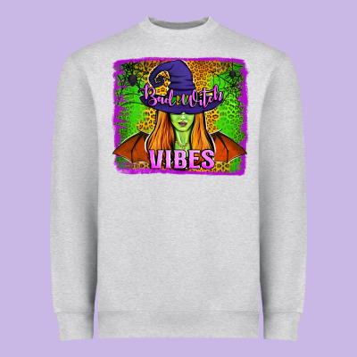 Bad Witch Vibes Heavyweight Sweatshirt Designed By Jasminsmagicworld