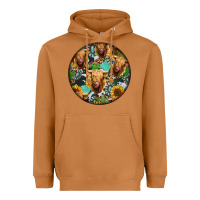 Meerkat Highland Cow Pattern Heavyweight Hoodie - Jasminsmagicworld