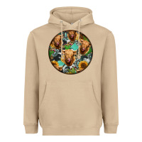 Mushroom Highland Cow Pattern Heavyweight Hoodie - Jasminsmagicworld