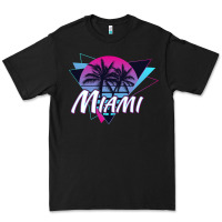 Black miami beach souvenir vintage 80s Premium Tee - linhVisuals