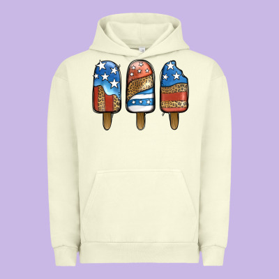 Patriotic Leopard Popsicles Urban Hoodie Designed By Jasminsmagicworld