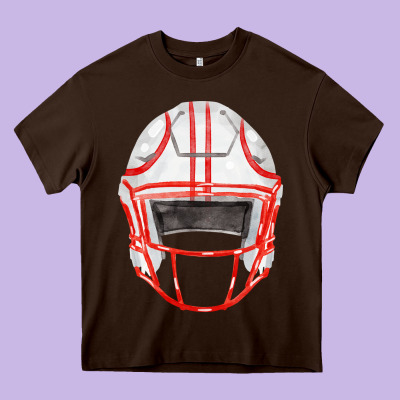 Football Helmet Fa Element Heavy Core Tee Designed By Fadigitalartstudio