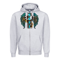 Heather Grey Western Wings Cross Hope Zipper Hoodie - RanaPortraitStore