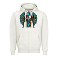 Oatmeal Heather Western Wings Cross Hope Zipper Hoodie - RanaPortraitStore
