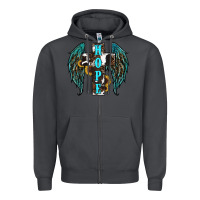 Smoke Western Wings Cross Hope Zipper Hoodie - RanaPortraitStore