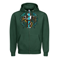 Sports Green Western Wings Cross Hope Zipper Hoodie - RanaPortraitStore