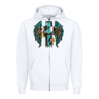 White Western Wings Cross Hope Zipper Hoodie - RanaPortraitStore