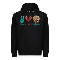 Black Peace Love Toy Poodle Premium Hoodie - Jasminsmagicworld