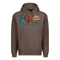 Coffee Peace Love Toy Poodle Premium Hoodie - Jasminsmagicworld