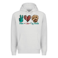 Dove Grey Peace Love Toy Poodle Premium Hoodie - Jasminsmagicworld