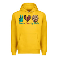 Lemon Peace Love Toy Poodle Premium Hoodie - Jasminsmagicworld
