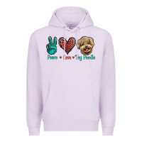 Lilac Peace Love Toy Poodle Premium Hoodie - Jasminsmagicworld