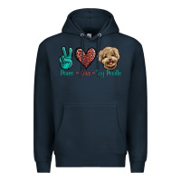 Navy Peace Love Toy Poodle Premium Hoodie - Jasminsmagicworld