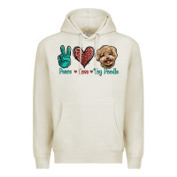 Oatmeal Heather Peace Love Toy Poodle Premium Hoodie - Jasminsmagicworld