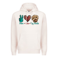 Pale Pink Peace Love Toy Poodle Premium Hoodie - Jasminsmagicworld
