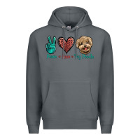 Rock Peace Love Toy Poodle Premium Hoodie - Jasminsmagicworld