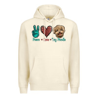 Sandshell Peace Love Toy Poodle Premium Hoodie - Jasminsmagicworld