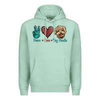 Seafoam Peace Love Toy Poodle Premium Hoodie - Jasminsmagicworld