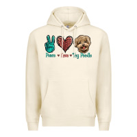 Tofu Peace Love Toy Poodle Premium Hoodie - Jasminsmagicworld