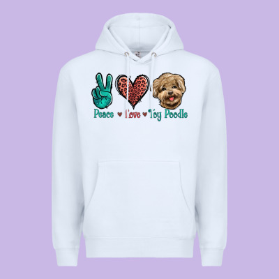 Peace Love Toy Poodle Premium Hoodie Designed By Jasminsmagicworld