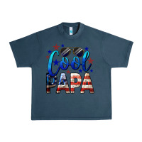 Midnight Navy Cool Papa American Flag 4th of July Urban Heavy Tee - LillyAllenDesigns