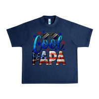 Navy Cool Papa American Flag 4th of July Urban Heavy Tee - LillyAllenDesigns
