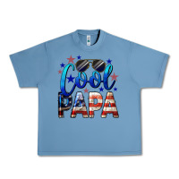 Pebble Blue Cool Papa American Flag 4th of July Urban Heavy Tee - LillyAllenDesigns