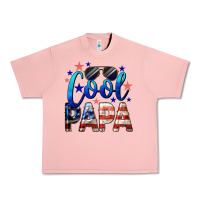 Salmon Cool Papa American Flag 4th of July Urban Heavy Tee - LillyAllenDesigns