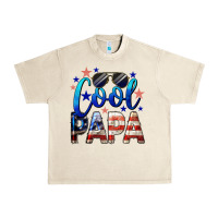 Sandshell Cool Papa American Flag 4th of July Urban Heavy Tee - LillyAllenDesigns