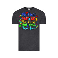 Vintage Black my child may be non verbal but this papa ain't Vintage Tee - LillyAllenDesigns