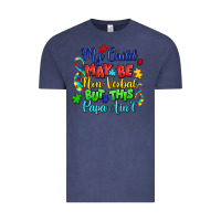 Vintage Denim my child may be non verbal but this papa ain't Vintage Tee - LillyAllenDesigns