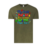 Vintage Olive my child may be non verbal but this papa ain't Vintage Tee - LillyAllenDesigns