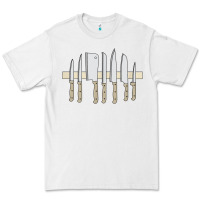 White chef kitchen knives on knife holder strip bar Premium Tee - linhVisuals
