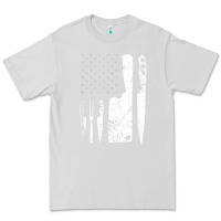 Dove Grey chef knife patriotic easter american flag Premium Tee - linhVisuals
