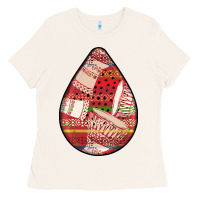 Bone african fabric pattern teardrop earrings 3 Ladies Tee - BundleAndBundleShop