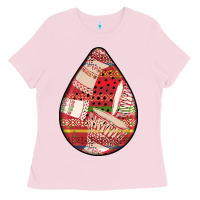 Bubblegum Pink african fabric pattern teardrop earrings 3 Ladies Tee - BundleAndBundleShop