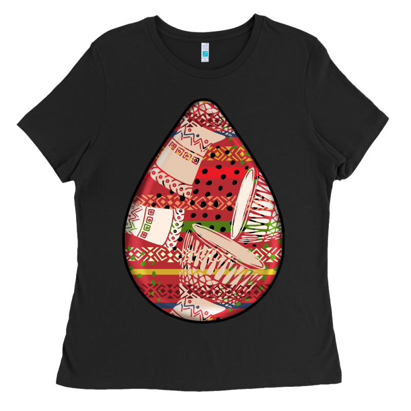 African Fabric Pattern Teardrop Earrings 3 Ladies Tee by BundleAndBundleShop | Teevron