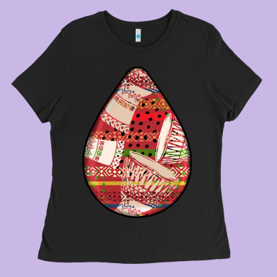 African Fabric Pattern Teardrop Earrings 3 Ladies Tee Designed By Bundleandbundleshop