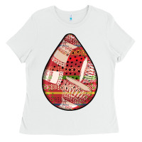 White african fabric pattern teardrop earrings 3 Ladies Tee - BundleAndBundleShop