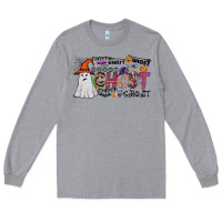Heather Grey ghost Long Sleeve Tee - CowhideDigitalArt